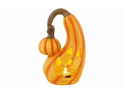 Citrouille Led Light Orange 10,5x8xh16c M Polyresine Incl 2 Piles Lr44