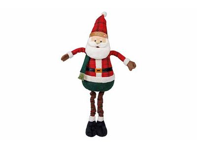 Pere Noel Singing And Moving Mustache Ro Uge Vert 30x20xh90cm Textile Excl 3 Aa
