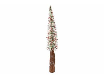 Kerstboom Flocked Berry Groen 22x22xh140 Cm Rond Metaal