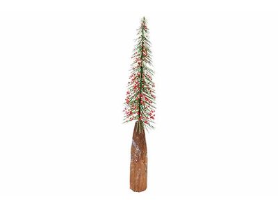 Kerstboom Flocked Berry Groen 18x18xh100 Cm Rond Metaal