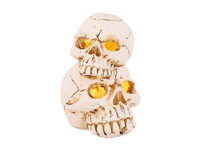 Doodskop X2 Led Light Natuur 11x8,5xh14c M Polyresin Incl 2 Lr44 Batt