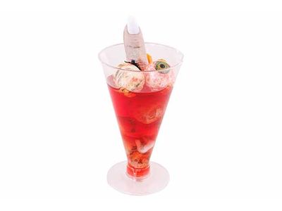 Glas Halloween Coctail Rood 9x7xh15cm Ku Nststof