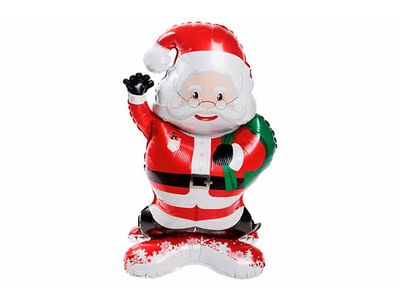 Ballon Santa Rood Wit 67xh120cm Folie 