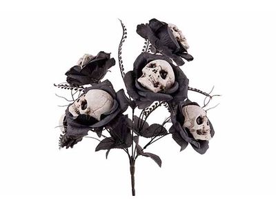 Bouquet Skulls Noir 22x20xh35cm Plastic 