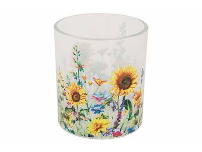 Theelichthouder Sunflowers Multikleur 7x 7xh8cm Glas