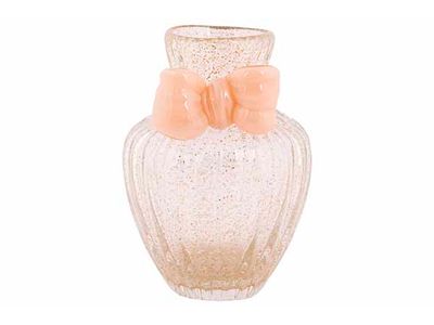 Vaas Peach Bow Transparant 12,5x12,5xh19 Cm Rond Glas