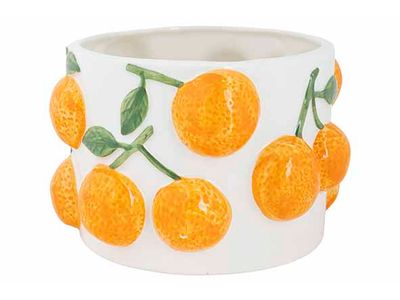 Bloempot Oranges Wit 18x18xh11,5cm Porse Lein