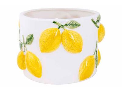 Bloempot Lemons Wit 18x18xh12cm Porselei N
