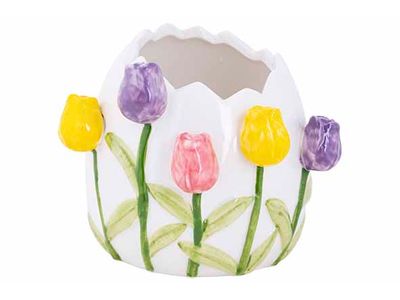 Vaas Tulips Wit 13x12xh10cm Porselein 