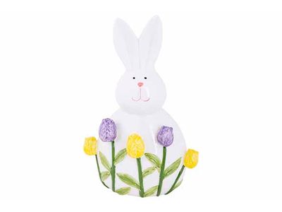 Konijn Tulips Wit 16x12xh24cm Porselein 