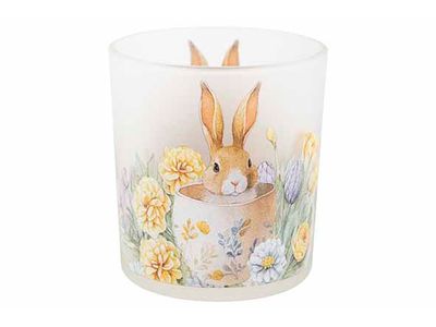 Theelichthouder Bunny Multikleur 7x7xh8c M Glas