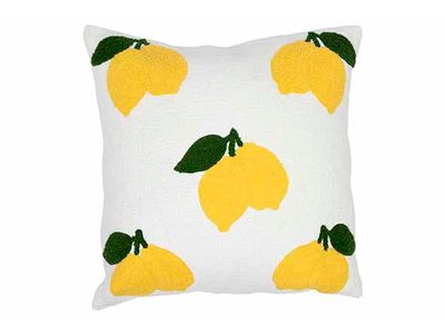 Kussen Lemons Wit 45x45xh10cm Katoen 
