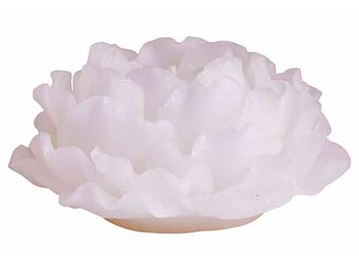 Kaars Flower Wit 12x12xh5,5cm 15h 210g