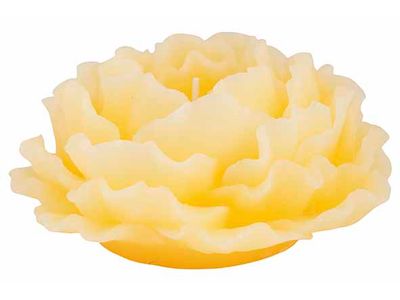 Kaars Flower Geel 12x12xh5,5cm 15h 210g