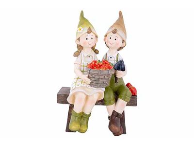 Kind Strawberry Bench Groen 19x13xh29cm Resin