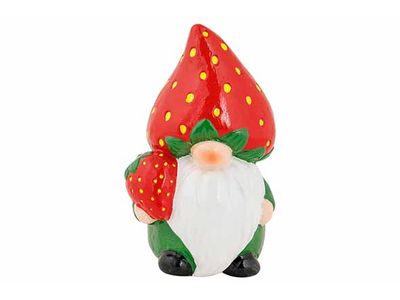 Kabouter Aardbei Groen 9,7x7,5xh15,2cm K Eramiek