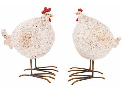 Kip Spickels 2ass Beige 12x7xh14cm Resin 
