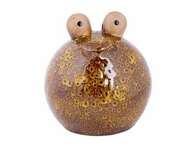 Kikker Kissing Groen 13,5x13,5xh14,5cm R Ond Keramiek