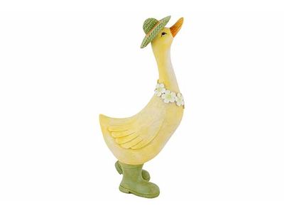 Eend Hat And Boots Green Geel 13x9xh29cm  Resin