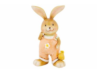 Konijn Peach  Beige 7,5x4xh13,5cm Resin 