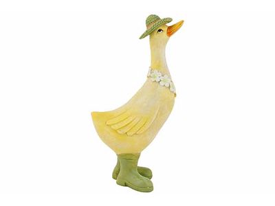 Eend Hat And Boots Green Geel 10,5x6xh21 ,5cm Resin