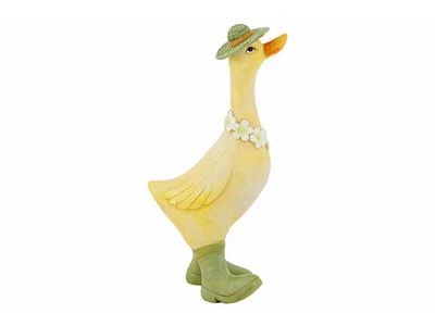 Eend Hat And Boots Green Geel 7x4,5xh15, 5cm Resin