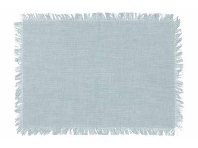 Placemat Fringes Lichtblauw 48x33cm Rech Thoekig Katoen