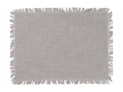 Placemat Fringes Grijs 48x33cm Rechthoek Ig Katoen