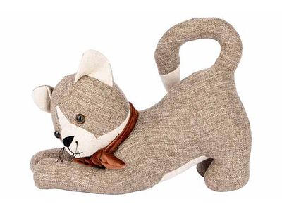 Deurstop Cat  Bruin 31x14xh25cm Textiel 