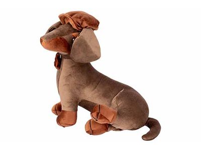 Deurstop Dachshund Bruin 30x20xh30cm Tex Tiel