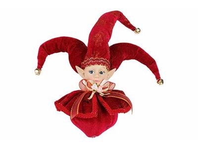 Hanger Elf Deluxe Bordeaux Goud 12x12xh3 0cm Textiel