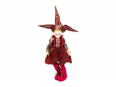 Figuur Elf Deluxe Bordeaux Goud 20x20xh5 0cm Textiel