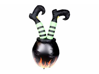 Kookpot Witch Legs Inflatable With Led L Ight Zwart Groen Polyester Ip44 Adapter