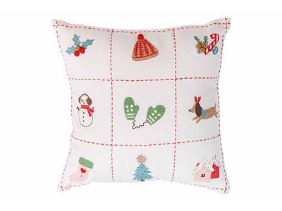Kussen Xmas Rood Wit 40x10xh40cm Katoen 