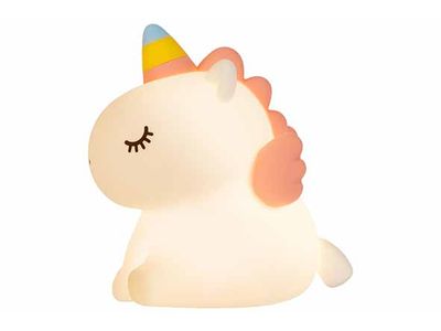 Lamp Unicorn 7 Colors Usb Wit 9x13xh14cm  Silicone Tapping Sensor Timer 3 Levels