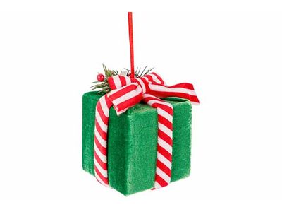 Hanger Cadeau Groen 8x8xh11,5cm Fluweel 