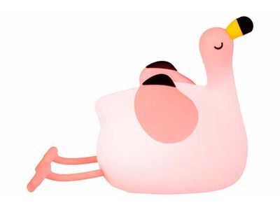 Lamp Flamingo 7 Colors Usb Roze 16x10xh1 2cm Silicone Tapping Sensor Timer 3 Lev