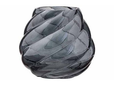 Vaas Liora Transparent Grijs 20x20xh18cm  Glas