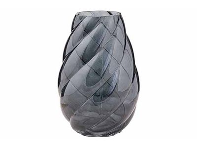 Vaas Liora Transparent Grijs 18x18xh26,5 Cm Glas