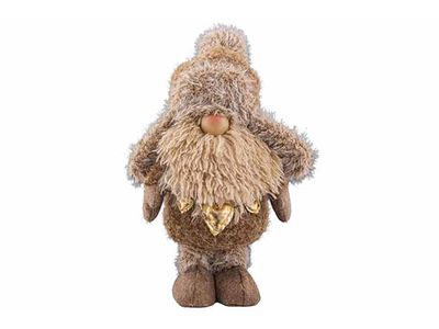 Santa Nose Winter Hat Bruin 28x16xh43cm Textiel