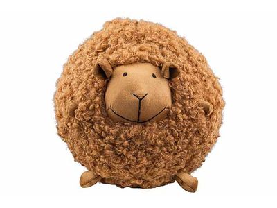 Kussen Teddy Sheep Cognac 23x23xh20cm Po Lyester