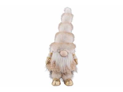 Santa Fur Gold Creme 19x11xh42cm Textiel 