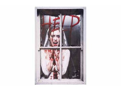 Decostof Screaming Woman Zwart Wit 78xh1 20cm Textiel