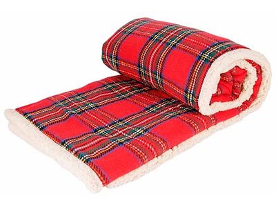 Plaid Squares Rood 140xh160cm Polyester 