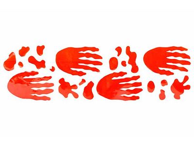 Venstersticker Gel Bloody Beware Rood 49 Xh14cm Kunststof