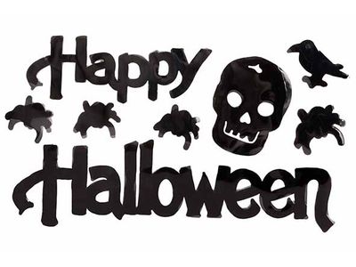 Zelfklevend Happy Halloween Zwart 30xh15 Cm Kunststof