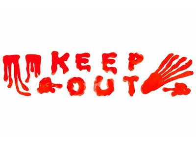 Zelfklevend Keep Out Rood 12xh48cm Kunst Stof