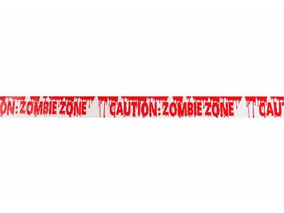 Lint Zombie Caution Rood Wit 8xh1200cm P E
