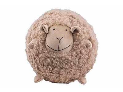 Kussen Teddy Sheep Taupe 23x23xh20cm Pol Yester