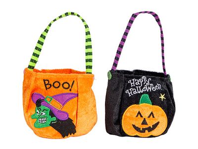 Snoepzakje Halloween 2ass Zwart Oranje 2 0x13xh15cm Textiel